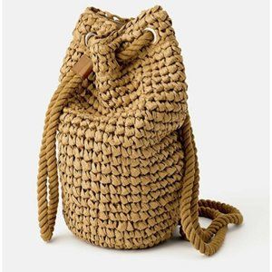 [Brand New] Zara Straw Drawstring Summer Bag